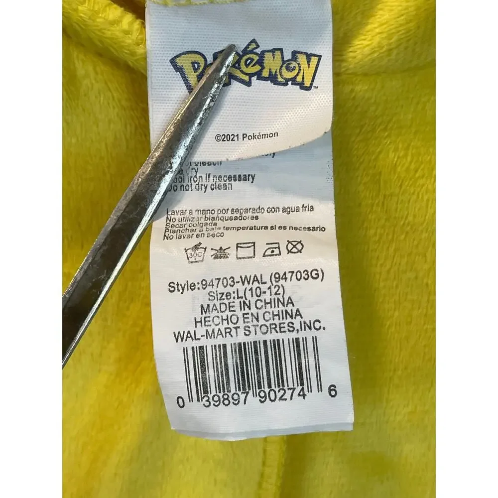 Youth L (10/12) Pokemon Pikachu Jumpsuit Halloween Cosplay Costume